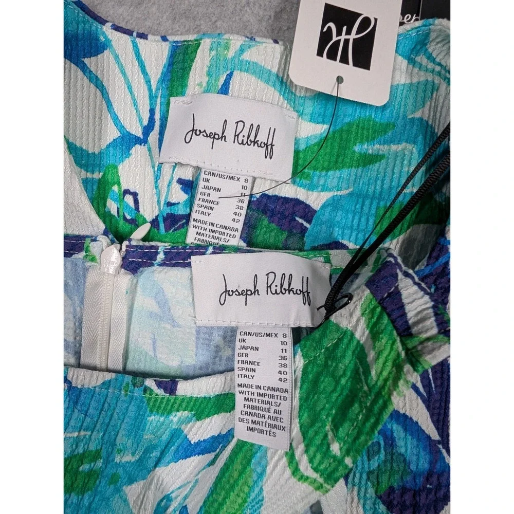 Joseph Ribkoff Women Dress Suit Size 8 NWT Textured Botanical‎ Stretch Shift